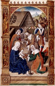 La adoración de los Magos (miniatura) de Master of Jacques de Besançon
