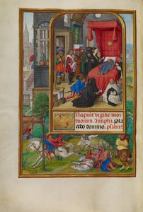 Escena en el lecho de muerte de Master of James IV of Scotland