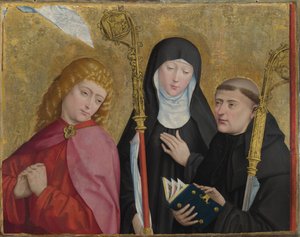 Santos Juan el Evangelista, Escolástica y Benito El retablo de Liesborn de Master of Liesborn