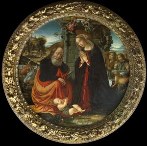 La Natividad, con María y José en el camino a Belén, la Anunciación a los pastores y la llegada de los pastores