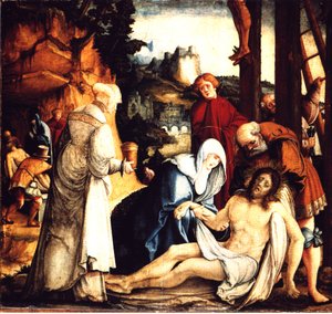 Alemán: La lamentación y el entierro de Cristo La lamentación y el entierro de Cristo de Master of Messkirch