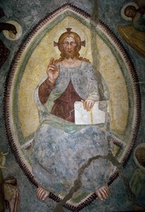 Redentor entre los cuatro evangelistas (fresco de Master of Mocchirolo