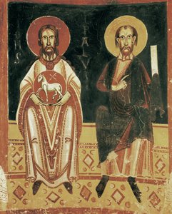 Detalle derecho con la representación de San Pablo y San Juan Bautista de Master of Pedret