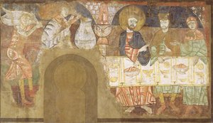 Las bodas de Caná, c.1150 (fresco sobre lienzo) de Master of San Baudelio de Berlanga