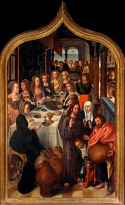 Tríptico: "Las bodas de Caná" Pintura del maestro de San Lorenzo. Parroquia de San Lorenzo della Costa, Santa Margherita Ligure (Génova)