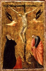 La crucifixión con la Virgen y SS. Juan el Evangelista, Francisco de Asís y María Magdalena, c.1345