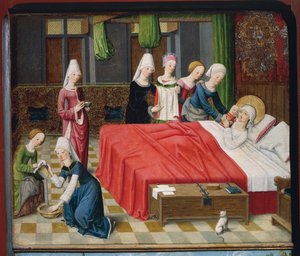 Nacimiento de la Virgen de Master of the Aachen Altar