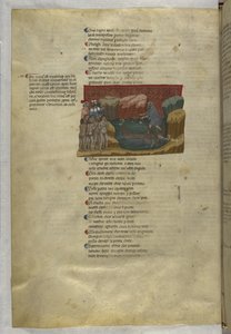 Egerton MS 943 f.7v Divine Comedia: Inferno, Purgatory, Paradise, con un breve comentario en latín; el Capitolio (vitela)