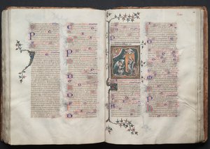 El Misal de Gotha: Fol. 109v, Texto, c. 1375 de Master of the Boqueteaux