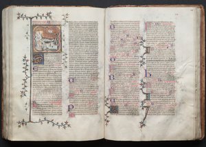 El misal de Gotha: Fol. 123r, texto, c. 1375 de Master of the Boqueteaux