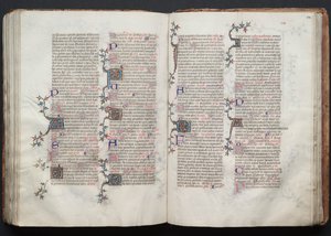 El misal de Gotha: Fol. 124r, texto, c. 1375 de Master of the Boqueteaux