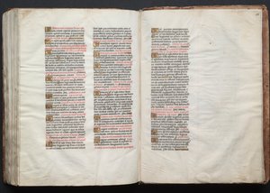 El Misal de Gotha: Fol. 158r, Texto, c. 1375 de Master of the Boqueteaux