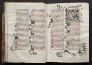 El Misal de Gotha: Fol. 15v, Texto, c. 1375 de Master of the Boqueteaux