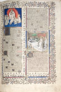 El misal de Gotha: Fol. 1r, Trinidad y Resurrección, c. 1375 de Master of the Boqueteaux