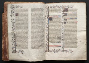 El misal de Gotha: Fol. 1v, Texto, c. 1375 de Master of the Boqueteaux