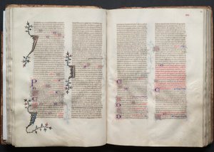 El Misal de Gotha: Fol. 42v, Texto, c. 1375 de Master of the Boqueteaux