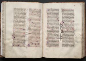 El Misal de Gotha: Fol. 50v, Texto, c. 1375 de Master of the Boqueteaux
