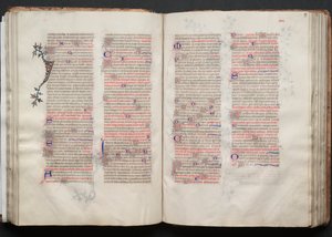 El Misal de Gotha: Fol. 57r, Texto, c. 1375 de Master of the Boqueteaux