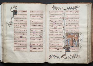 El Misal de Gotha: Fol. 60v, Texto, c. 1375 de Master of the Boqueteaux
