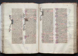 El Misal de Gotha: Fol. 73r, Texto, c. 1375 de Master of the Boqueteaux