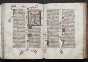 El Misal de Gotha: Fol. 76v, La Ascensión, c. 1375 de Master of the Boqueteaux