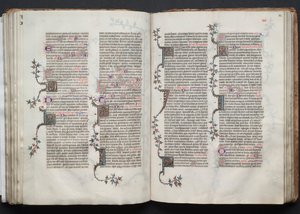 El misal de Gotha: Fol. 84r, texto, c. 1375 de Master of the Boqueteaux