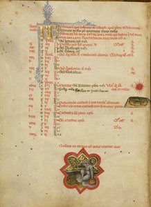 Un hombre pescando; signo zodiacal de Piscis de Master of the Brussels Initials