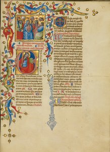 Todos los Santos; Inicial E: San Andrés de Master of the Brussels Initials