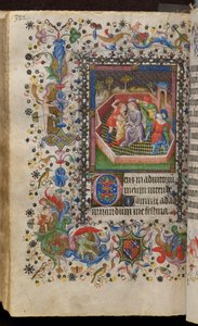 Horas de Carlos el Noble, rey de Navarra (1361-1425): fol. 161v, Burla de Cristo de Master of the Brussels Initials and Associates