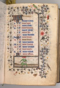 Horas de Carlos el Noble, Rey de Navarra 1361-1425: fol. 10r, Octubre, c. 1405 de Master of the Brussels Initials and Associates