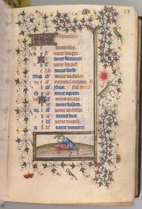 Horas de Carlos el Noble, Rey de Navarra 1361-1425: fol. 12r, diciembre, c. 1405 de Master of the Brussels Initials and Associates