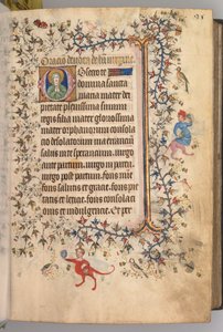 Horas de Carlos el Noble, Rey de Navarra 1361-1425: fol. 13r, Texto, c. 1405 de Master of the Brussels Initials and Associates