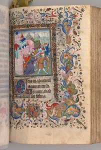 Horas de Carlos el Noble, Rey de Navarra 1361-1425: fol. 170v, Cristo cargando la cruz de Master of the Brussels Initials and Associates