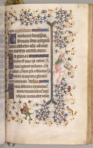 Horas de Carlos el Noble, Rey de Navarra 1361-1425: fol. 184r, Texto, c. 1405 de Master of the Brussels Initials and Associates