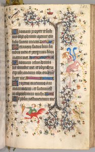 Horas de Carlos el Noble, Rey de Navarra 1361-1425: fol. 187r, Texto, c. 1405 de Master of the Brussels Initials and Associates