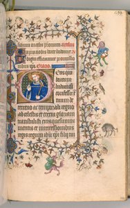 Horas de Carlos el Noble, Rey de Navarra 1361-1425, fol. 291v, San Luis, c. 1405 de Master of the Brussels Initials and Associates