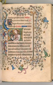 Horas de Carlos el Noble, Rey de Navarra 1361-1425, fol. 292r, San Fiacre, c. 1405 de Master of the Brussels Initials and Associates