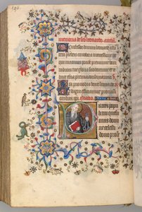 Horas de Carlos el Noble, Rey de Navarra 1361-1425, fol. 292v, San Leonardo, c. 1405 de Master of the Brussels Initials and Associates