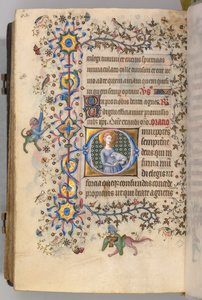 Horas de Carlos el Noble, Rey de Navarra 1361-1425, fol. 299v, Santa Inés, c. 1405 de Master of the Brussels Initials and Associates