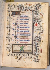 Horas de Carlos el Noble, Rey de Navarra 1361-1425: fol. 3r, marzo, c. 1405