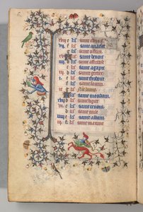 Horas de Carlos el Noble, Rey de Navarra 1361-1425: fol. 3v, Marzo, c. 1405 de Master of the Brussels Initials and Associates