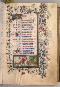 Horas de Carlos el Noble, Rey de Navarra 1361-1425: fol. 5r, Mayo, c. 1405 de Master of the Brussels Initials and Associates