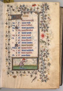 Horas de Carlos el Noble, Rey de Navarra 1361-1425: fol. 6r, Junio, c. 1405 de Master of the Brussels Initials and Associates