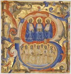 La Trinidad en una inicial B, probablemente 1387 de Master of the Codex Rossiano
