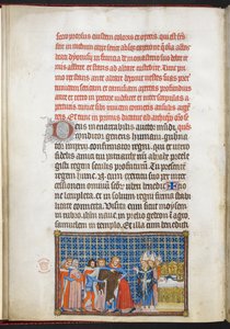 Algodón Tiberio B. VIII f.47v El Rey quitándose la ropa exterior, ilustración de 