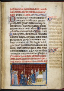 Algodón Tiberio B. VIII f.57r El Rey recibiendo el anillo 