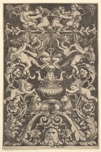 Un panel de ornamento con putti, cabra y otras figuras, 1530-60 de Master of the Die