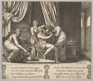 Placa 10: ninfas ayudando a Psique a peinarse, de 