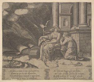 Placa 27: Proserpina da a Psique la caja de belleza, de 