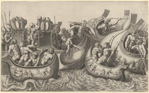 Speculum Romanae Magnificentiae: Batalla naval, siglo XVI de Master of the Die